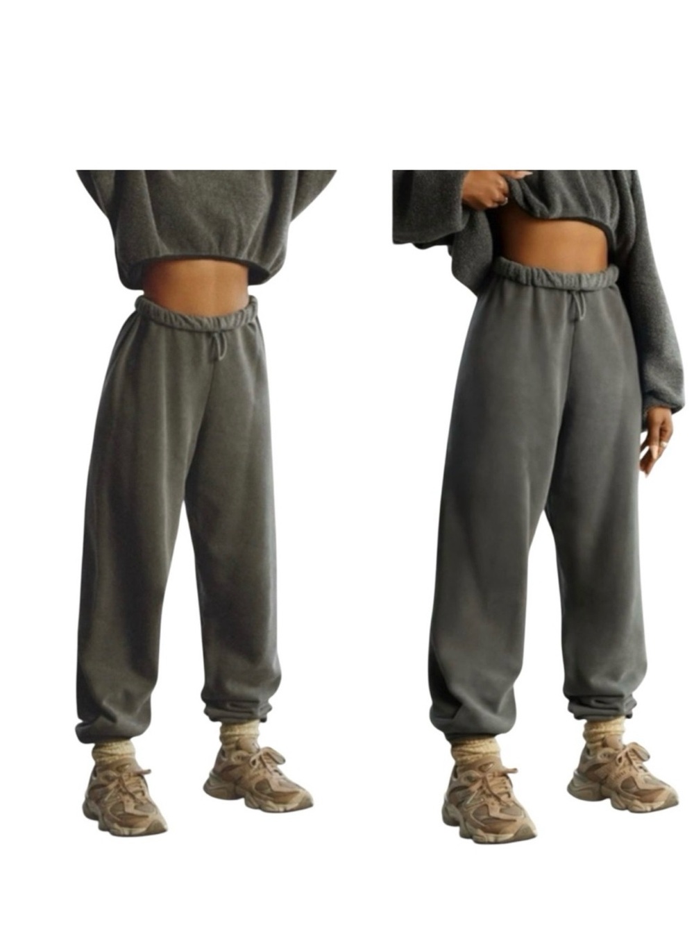 JOAH BROWN Oversized High-Waist Jogger - grey